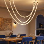 Riviere Glass Chain Chandelier – Modern Linear LED Pendant Light