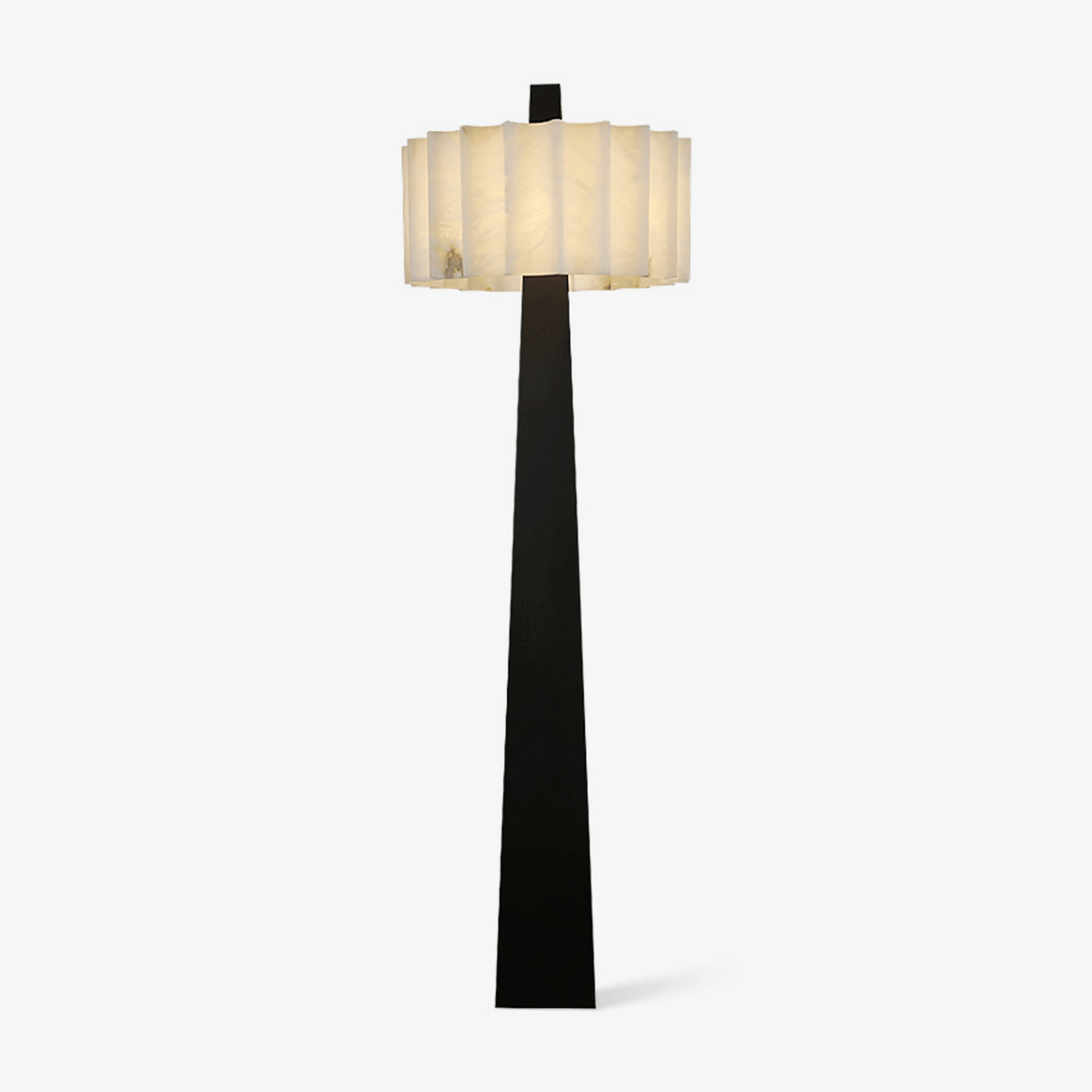 Origami Pleat Alabaster Floor Lamp – Modern Sculptural Lighting