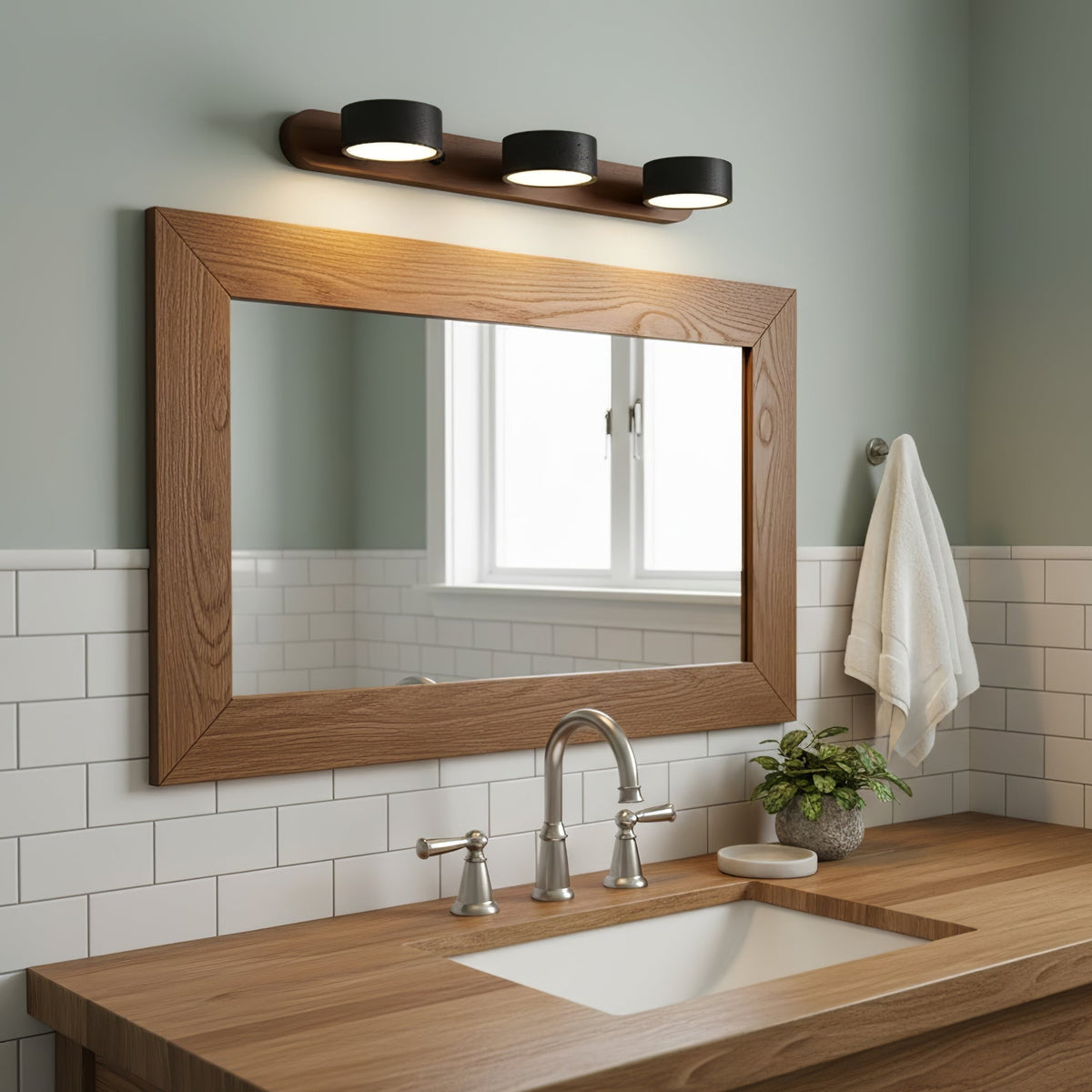 Black Travertine Duo Wall Light — Walnut LED Sconce