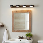 Black Travertine Duo Wall Light — Walnut LED Sconce