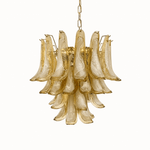 Amber Glass Petal Chandelier – Handcrafted Modern Illumination