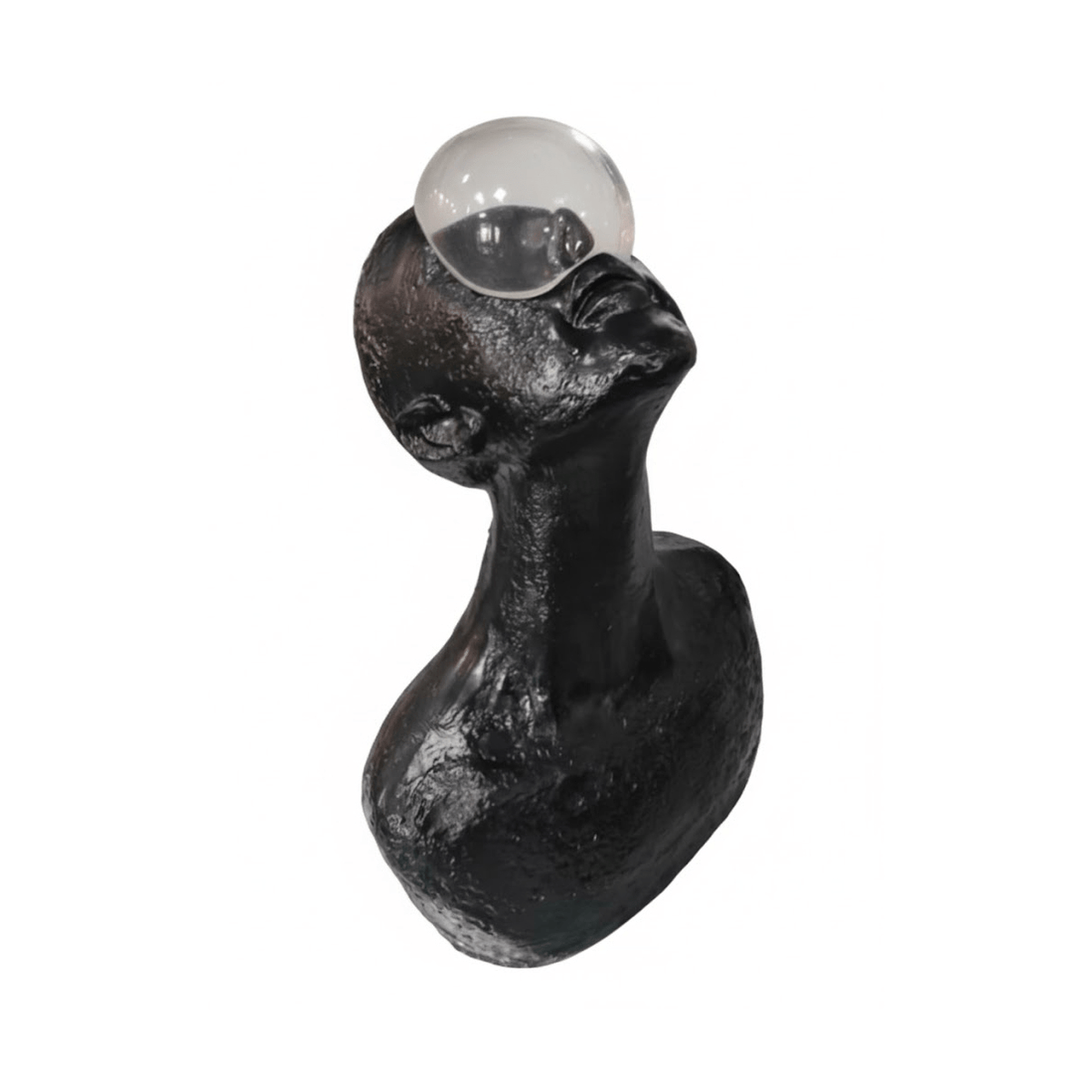 Atlas Guardian Sculpture Table Ornament – Blue Textured Figurine for Modern Interiors