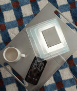 Aqua Cascade Wall Sconce – Handcrafted Textured Glass LED Light