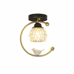 Auri Bird Ceiling Light – Sculptural Brass & Glass Flush Mount