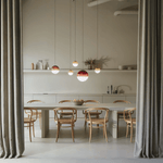 Dipping Pendant Light — Colored Glass & Lacquered Aluminum Hanging Lamp