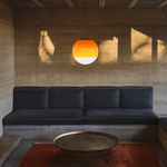 Dipping Pendant Light — Colored Glass & Lacquered Aluminum Hanging Lamp