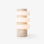 Saturn Travertine Table Lamp – Sculptural LED Accent Light