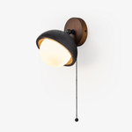 Solstice Pivot Wall Sconce in Black Travertine and Walnut