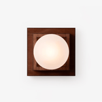 Layered Wood Globe Wall Sconce | Modern LED Wall Light for Bedroom & Living Room