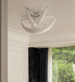 Sculptural Resin Flush Mount Ceiling Light with Chrome Accents