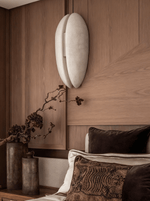 Alabaster Veil Wall Sconce – Modern LED Wall Light in Metal and Leather