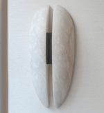 Alabaster Veil Wall Sconce – Modern LED Wall Light in Metal and Leather