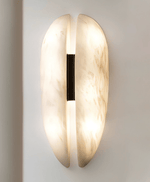 Alabaster Veil Wall Sconce – Modern LED Wall Light in Metal and Leather