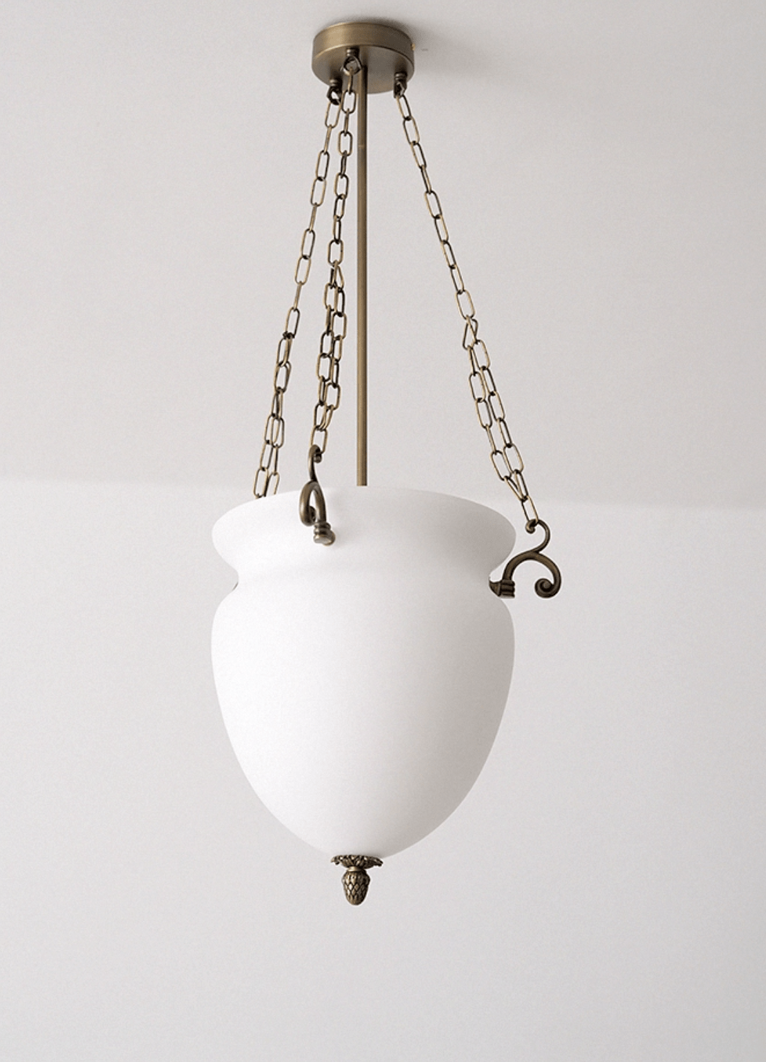 Regents Urn Glass Chain Chandelier in Antique Gold