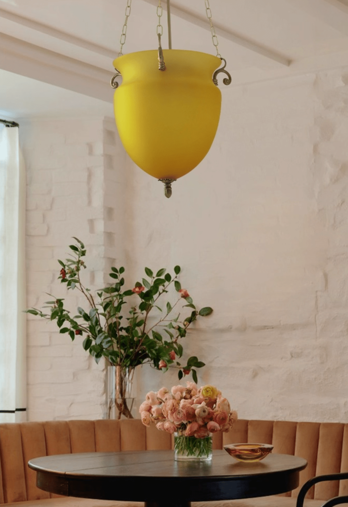 Regents Urn Glass Chain Chandelier in Antique Gold