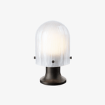 Aura Fluted Glass Table Lamp with Metal Base for Modern Interiors