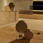 Duet Disc Modern LED Table Lamp with Dual Acrylic Shades, Nickel Finish
