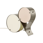 Duet Disc Modern LED Table Lamp with Dual Acrylic Shades, Nickel Finish