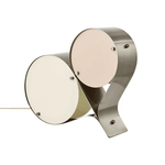 Duet Disc Modern LED Table Lamp with Dual Acrylic Shades, Nickel Finish