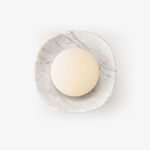 Carrara Cusp Marble Wall Sconce with Opal Glass Sphere