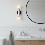 Obelisk Orb Wall Sconce in Marble and Opal Glass