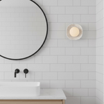Carrara Cusp Marble Wall Sconce with Opal Glass Sphere