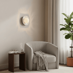 Carrara Cusp Marble Wall Sconce with Opal Glass Sphere