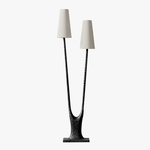 Roots Floor Lamp – Sculptural Twin-Shade Brass Floor Light