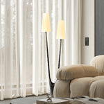 Roots Floor Lamp – Sculptural Twin-Shade Brass Floor Light