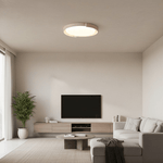 Orbital Edge Flush Mount Ceiling Light in Yellow Travertine