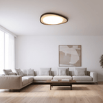 Lunaro Moonstone Travertine Ceiling Light – Modern Flush Mount LED
