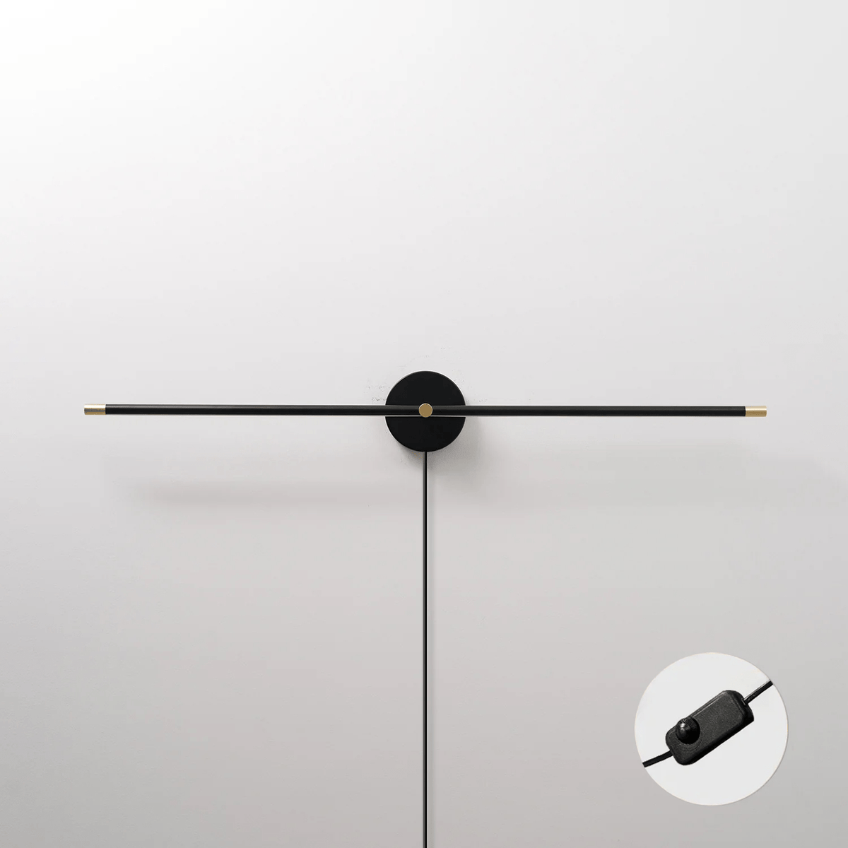 Linear LED Plug-In Wall Sconce with Metal Body and Warm Glow
