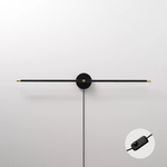 Linear LED Plug-In Wall Sconce with Metal Body and Warm Glow