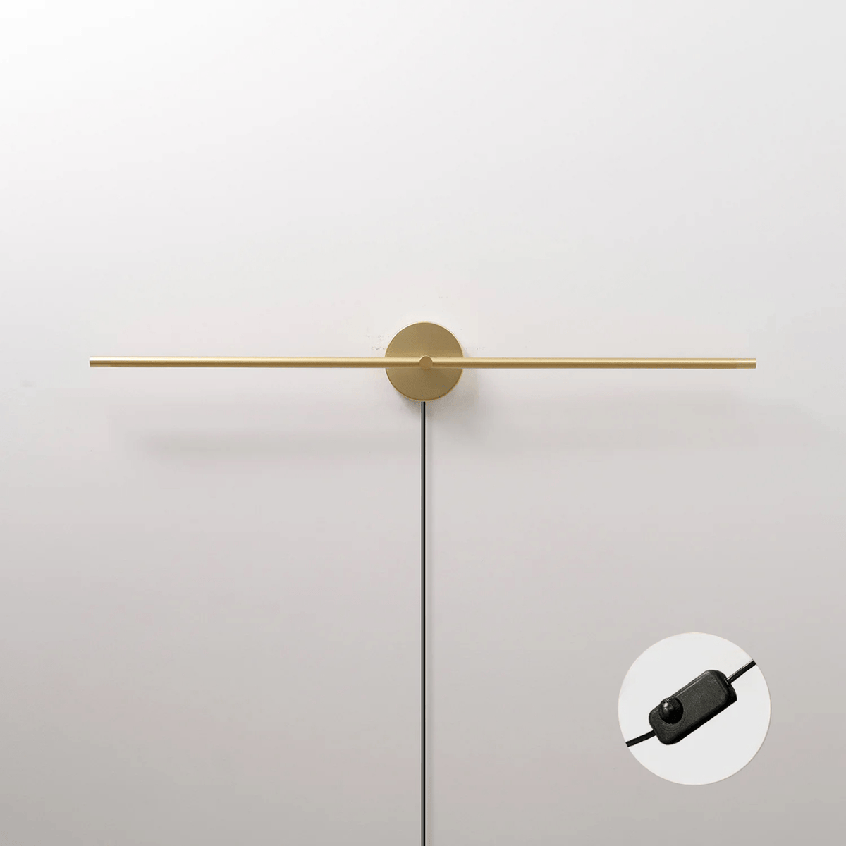 Linear LED Plug-In Wall Sconce with Metal Body and Warm Glow