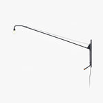 Modern Swing Arm Wall Sconce with Extended Reach in Matte Black