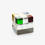 Prismatic Crystal Cube Table Lamp with Chrome Base, LED Illumination
