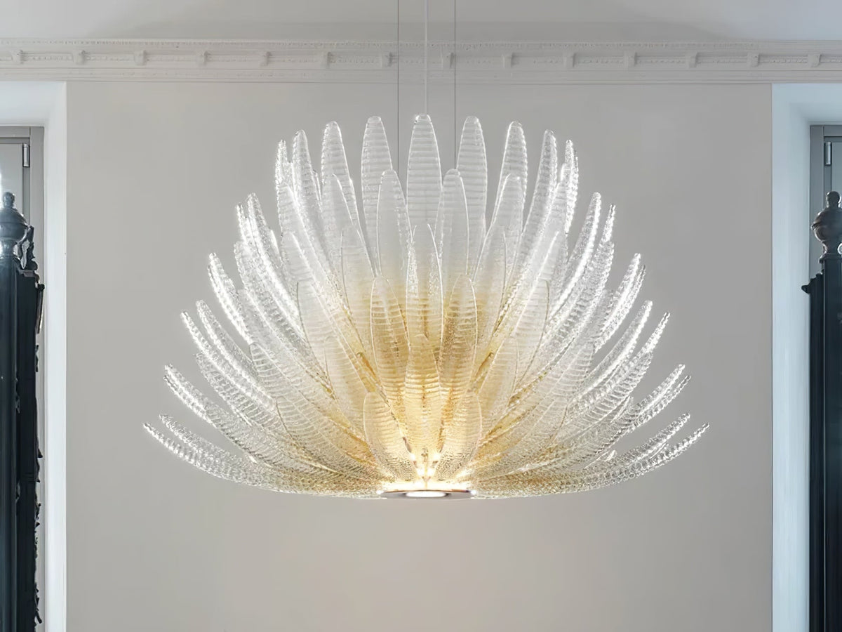 Aurelia Glass Petal Chandelier – Modern Designer Ceiling Light