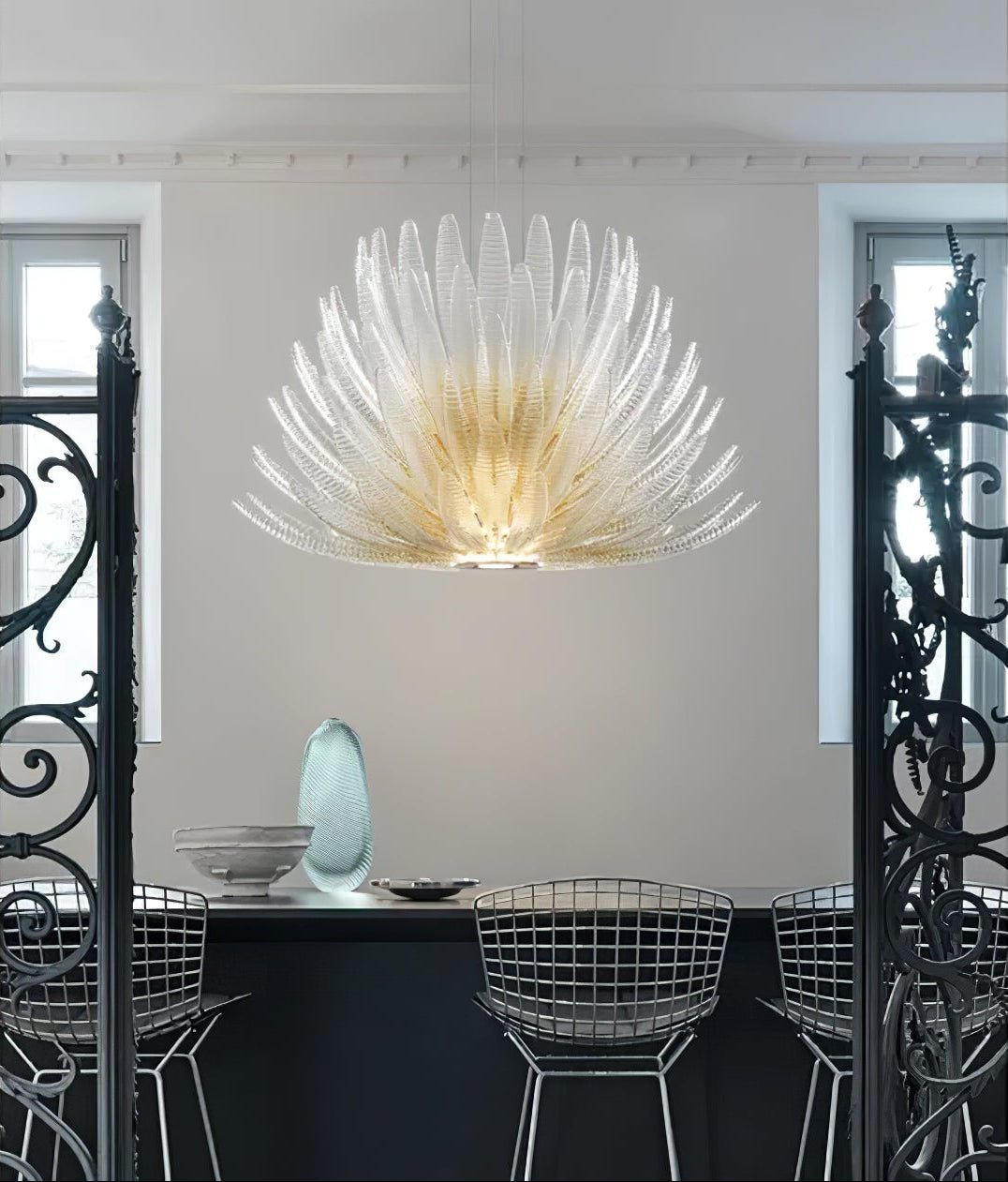 Aurelia Glass Petal Chandelier – Modern Designer Ceiling Light