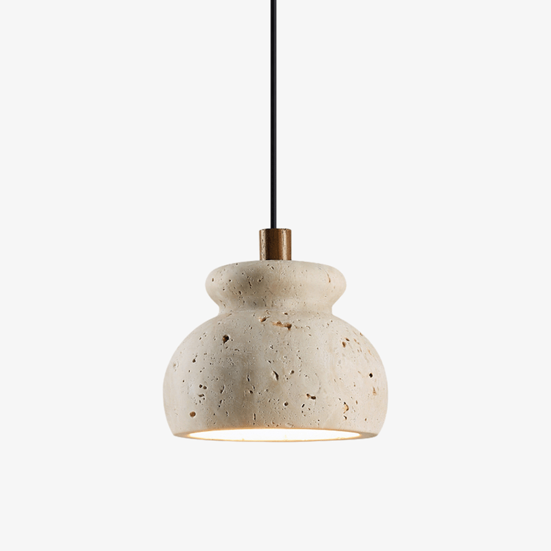 Bell Elara Travertine Pendant Light – Natural Stone Hanging Lamp for Dining & Kitchen
