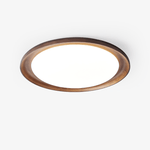 Rhylen Modern Wood LED Flush Mount Ceiling Light for Bedroom and Living Room