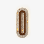 Edrin Travertine LED Wall Sconce with Walnut Accent – Modern Sculptural Lighting