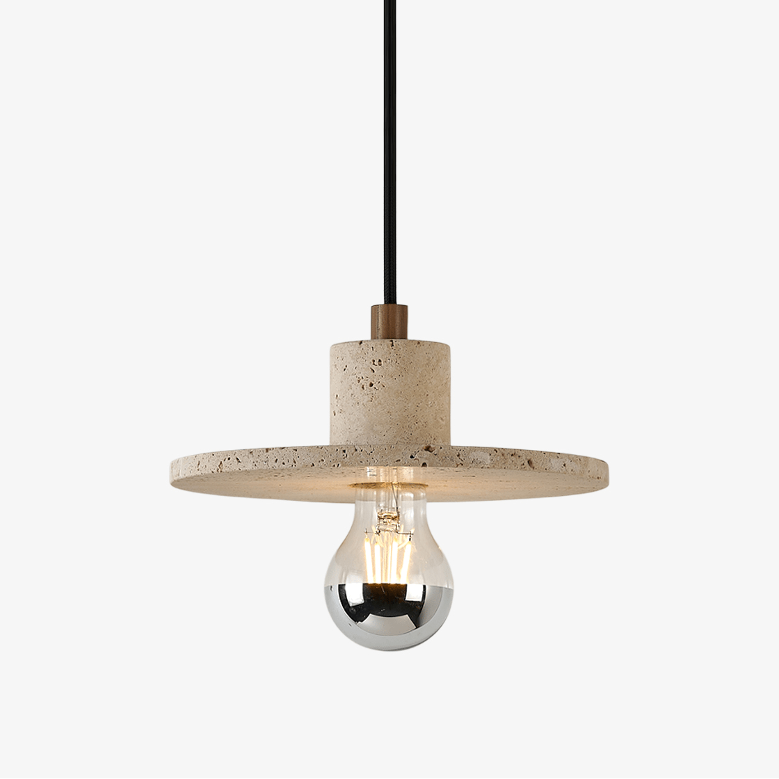 Evirlo Travertine Pendant Light – Modern Stone Pendant Lamp for Dining and Living Spaces