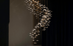 Tidal Art Glass Chandelier – Modern Cascading LED Pendant Light