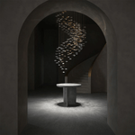 Tidal Art Glass Chandelier – Modern Cascading LED Pendant Light