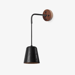 Jorren Wall Sconce in Black Travertine and Walnut