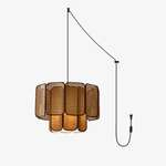 Soltera Handwoven Rattan Swag Pendant Light for Dining and Living Spaces