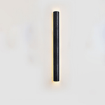 Kaedran Black Travertine LED Wall Sconce with Halo Backlighting
