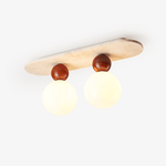 Telvian Ceiling Light in Yellow Travertine and Glass