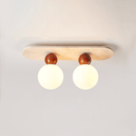 Telvian Ceiling Light in Yellow Travertine and Glass