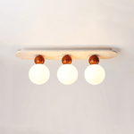 Telvian Ceiling Light in Yellow Travertine and Glass
